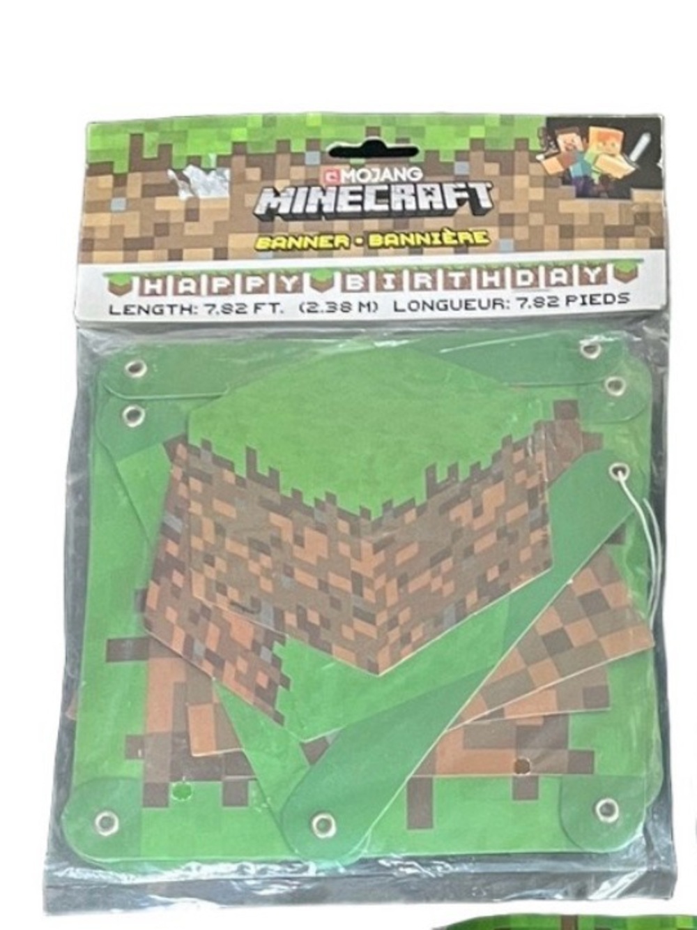 🇺🇸Minecraft 7.5 ft Happy Birthday Banner